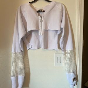 SUPER CROPPED RE WORKED SWEATSHIRT